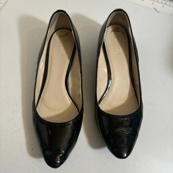 Cole Haan women’s black patent leather wedge heel slip on shoe in size - Picture 9 of 14